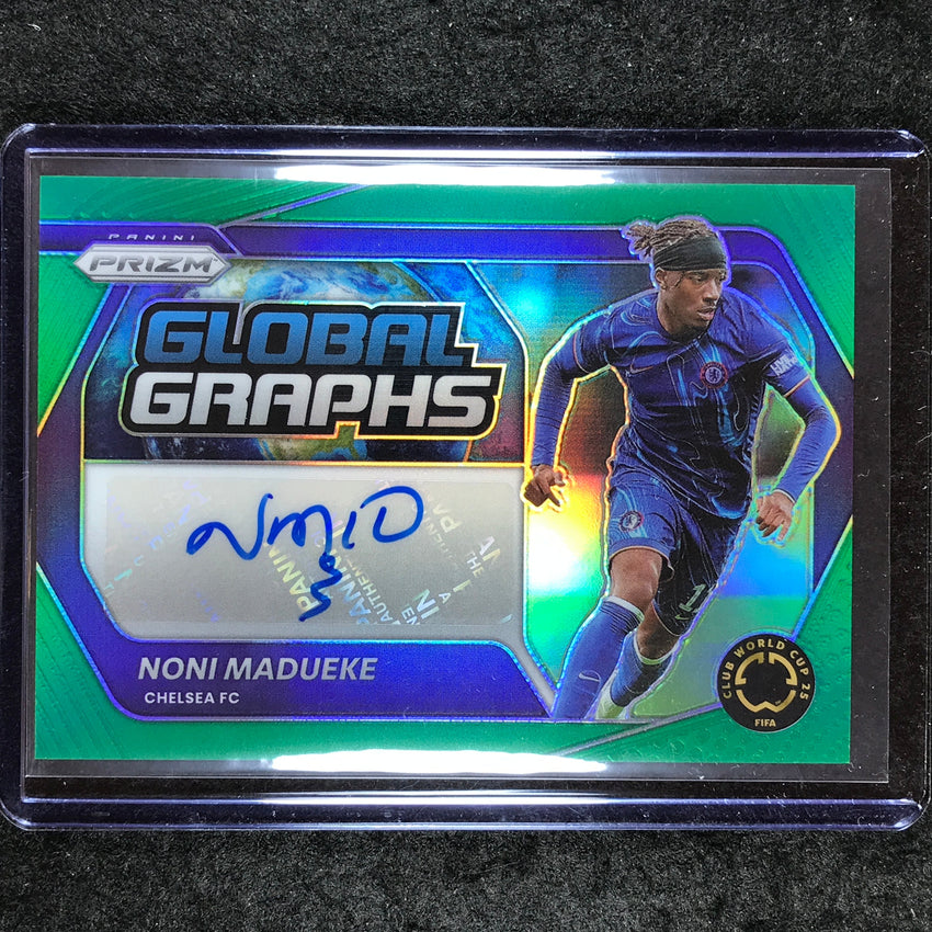 2025 Prizm FIFA Club World Cup NONI MADUEKE Global Graphs Auto Green 1/5