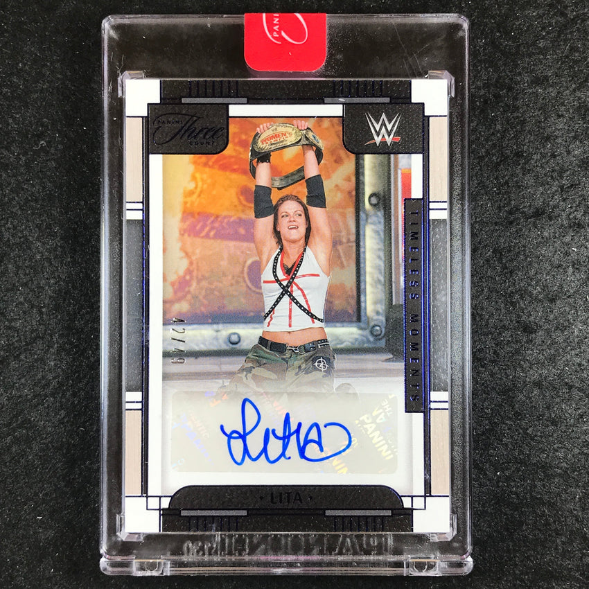 2024 Three Count WWE LITA Timeless Moments Autograph Vertical Blue 42/49