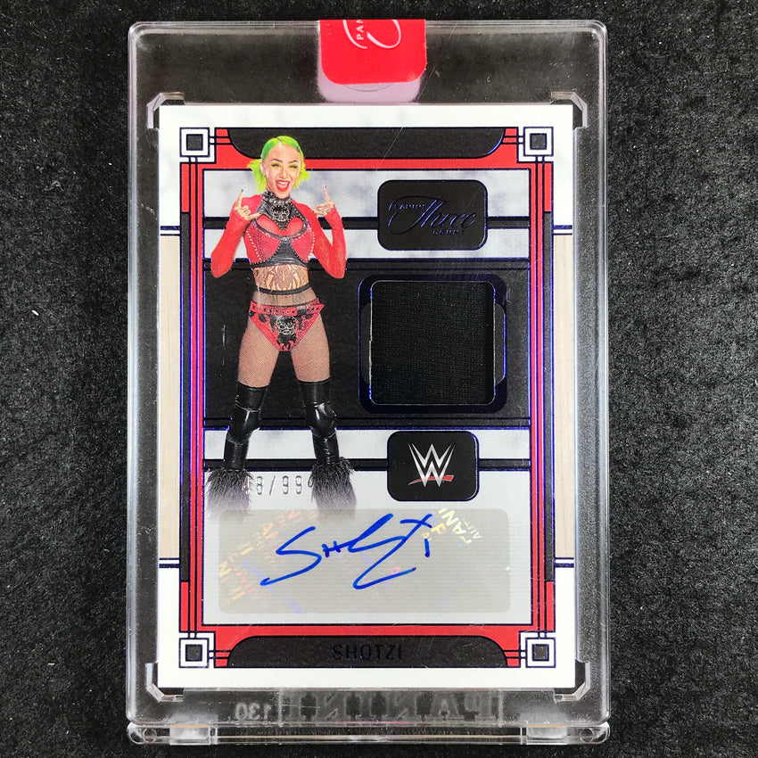 2024 Three Count WWE SHOTZI Memorabilia Autograph Blue 48/99