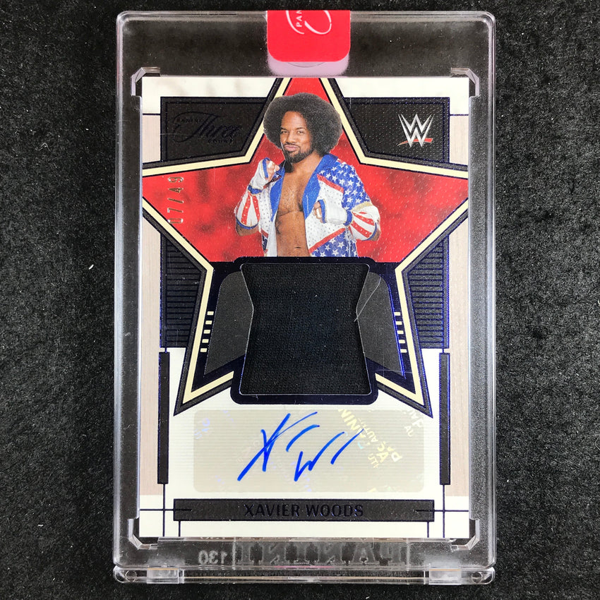 2024 Three Count WWE XAVIER WOODS Superstar Swatches Autograph Blue 7/49