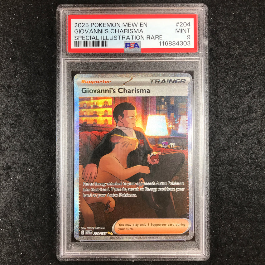 PSA 9 Giovanni's Charisma - 204/165 - Special Illustration Rare Pokemon 151 (303)