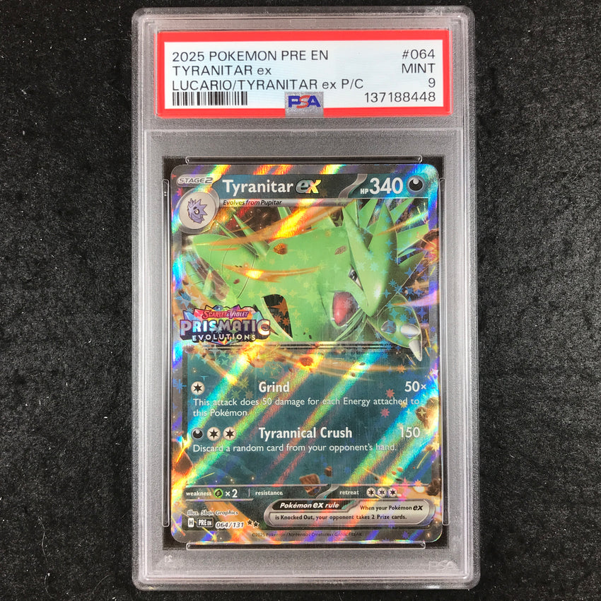 PSA 9 Tyranitar ex - 064/131 - Prismatic Evolution Stamped Promo 448