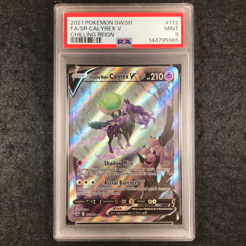 PSA 9 Shadow Rider Calyrex V - 172/198 - Full Art Chilling Reign 965