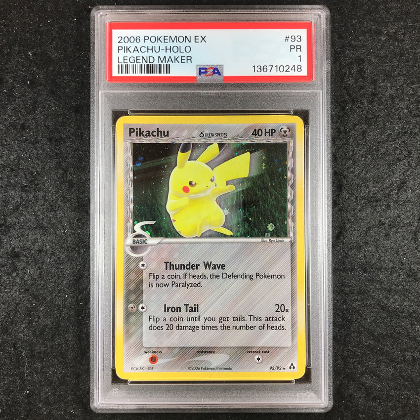 PSA 1 Pikachu - 93/92 - 2006 Holo Legend Maker 248