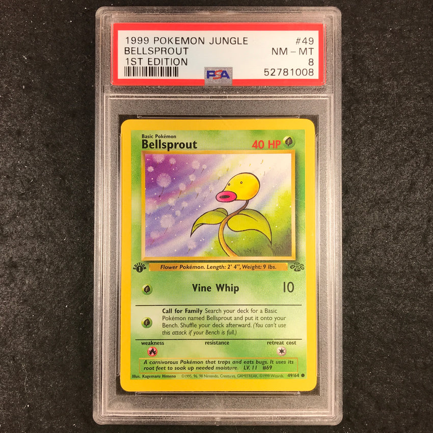 PSA 8 Bellsprout - 49/64 - 1999 Jungle 1st Edition 008