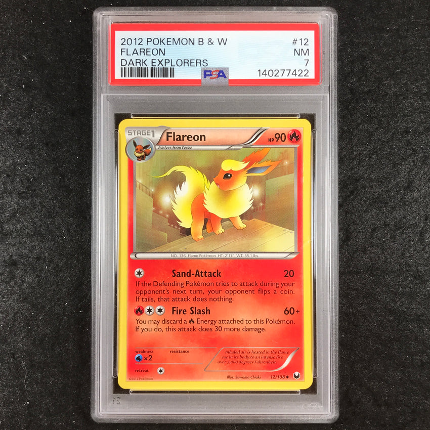 PSA 7 Flareon - 12/108 - 2012 Dark Explorers 422