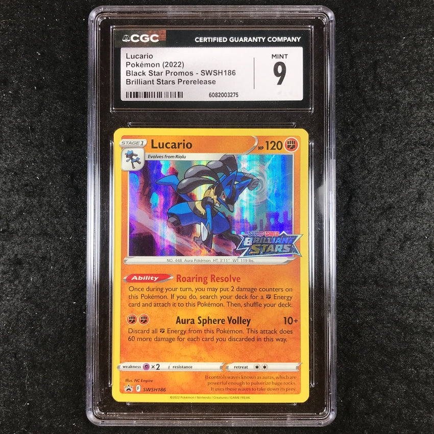 CGC 9 Lucario - SWSH186 - Brilliant Stars Prerelease Promo 275