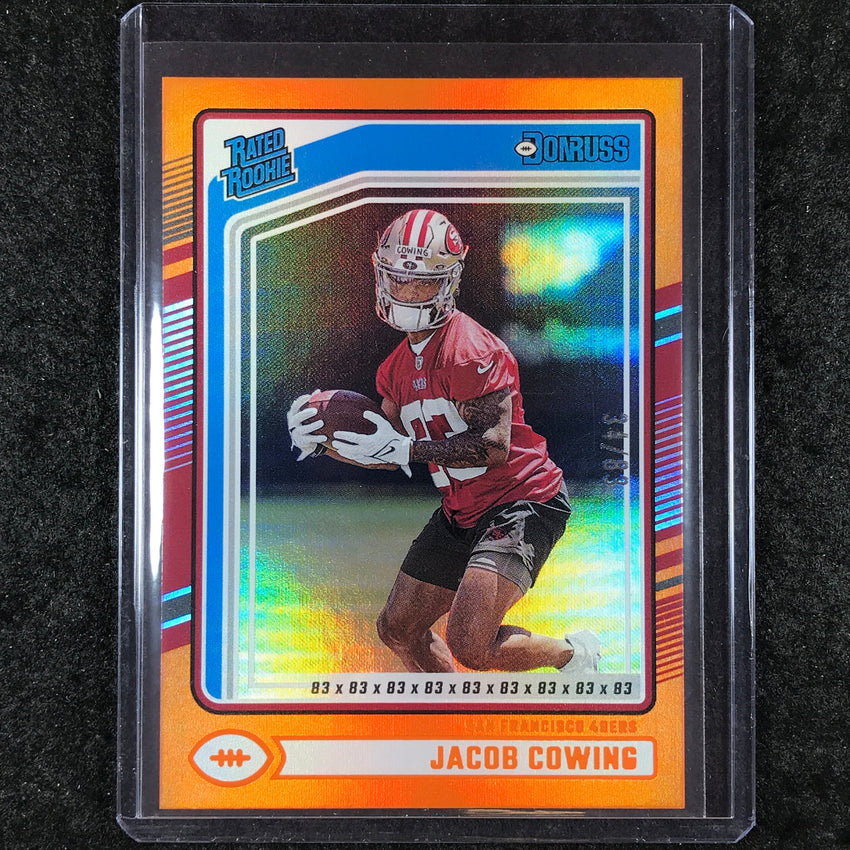 2024 Donruss Football JACOB COWING Rated Rookie Jersey Number 34/83 #378