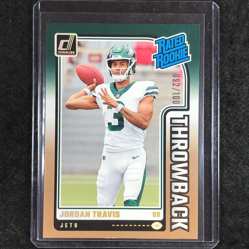 2024 Donruss Football JORDAN TRAVIS Rated Rookies Throwback Studio Series 92/100