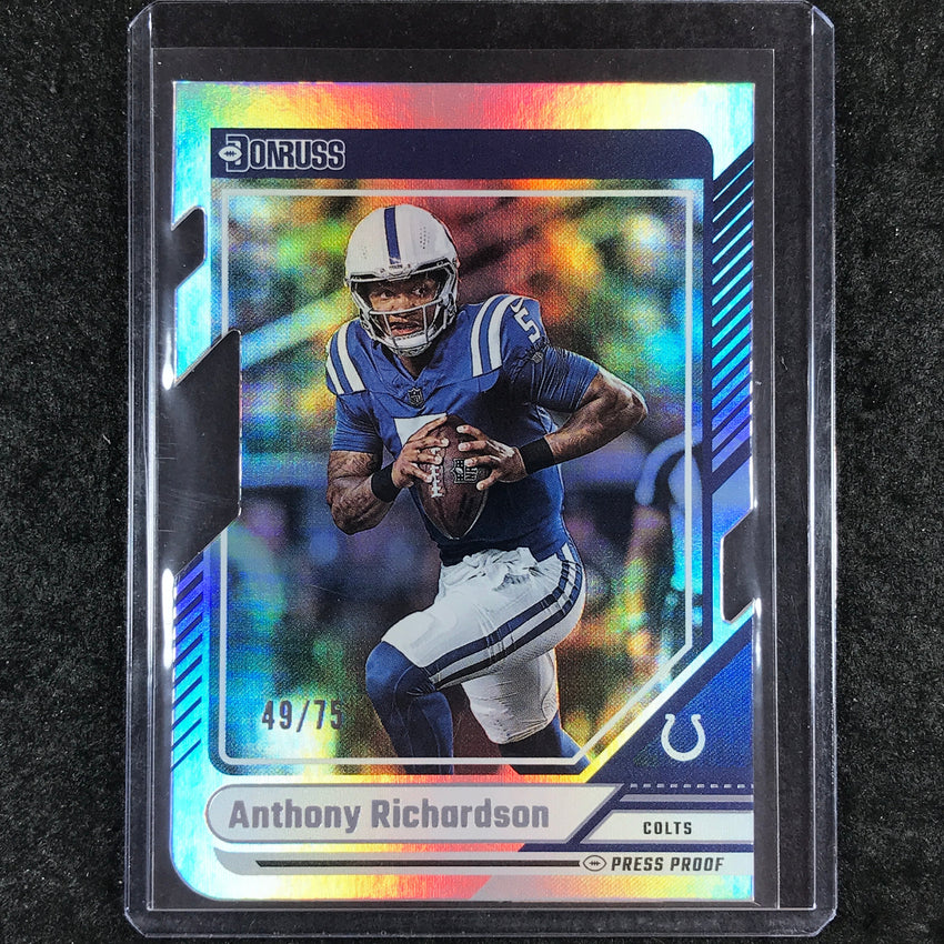 2024 Donruss Football ANTHONY RICHARDSON Silver Press Proof Die-Cut 49/75