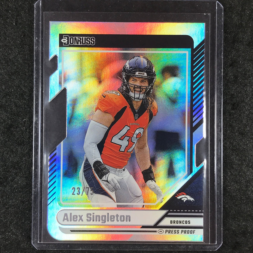 2024 Donruss Football ALEX SINGLETON Silver Press Proof Die-Cut 23/75