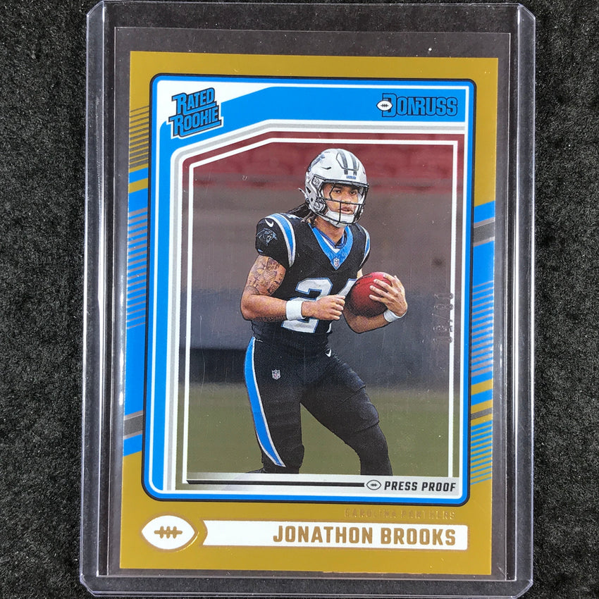 2024 Donruss Football JONATHON BROOKS Rated Rookie Gold Press Proof 8/50