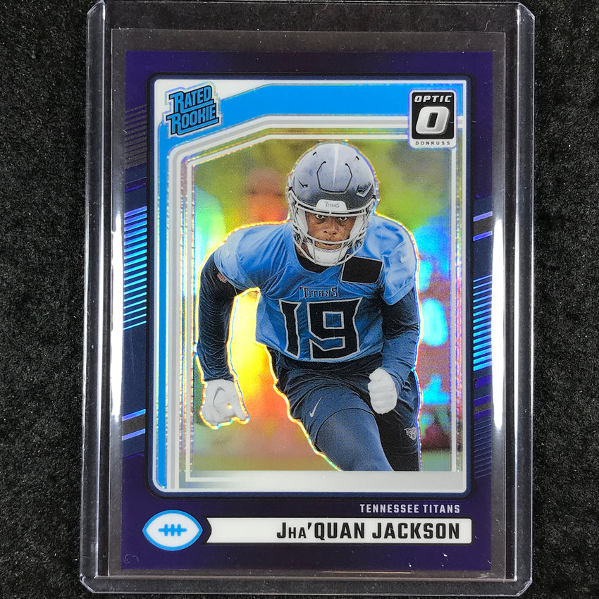 2024 Donruss Football JHA'QUAN JACKSON Optic Rated Rookie Preview Purple 34/50