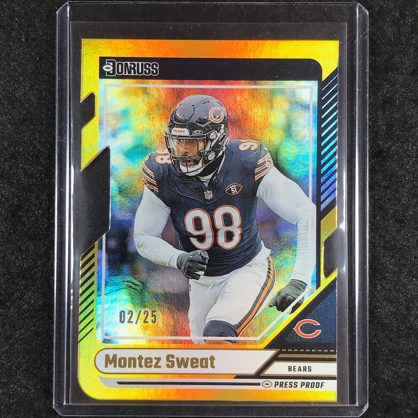 2024 Donruss Football MONTEZ SWEAT Gold Press Proof Die-Cut 2/25