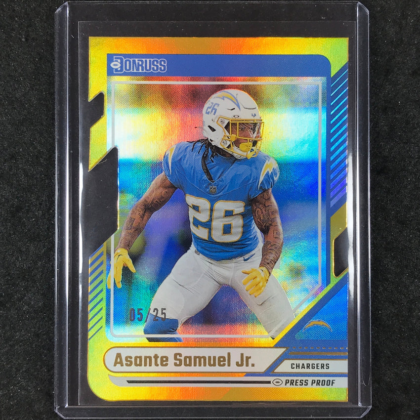 2024 Donruss Football ASANTE SAMUEL JR. Gold Press Proof Die-Cut 5/25