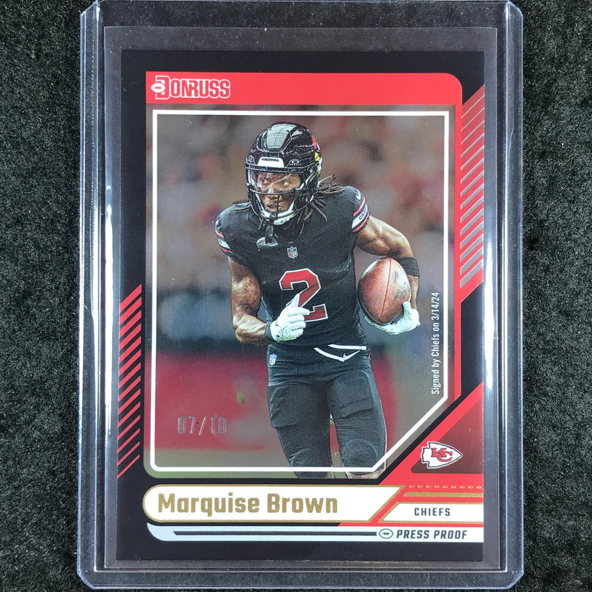 2024 Donruss Football MARQUISE BROWN Black Press Proof 7/10