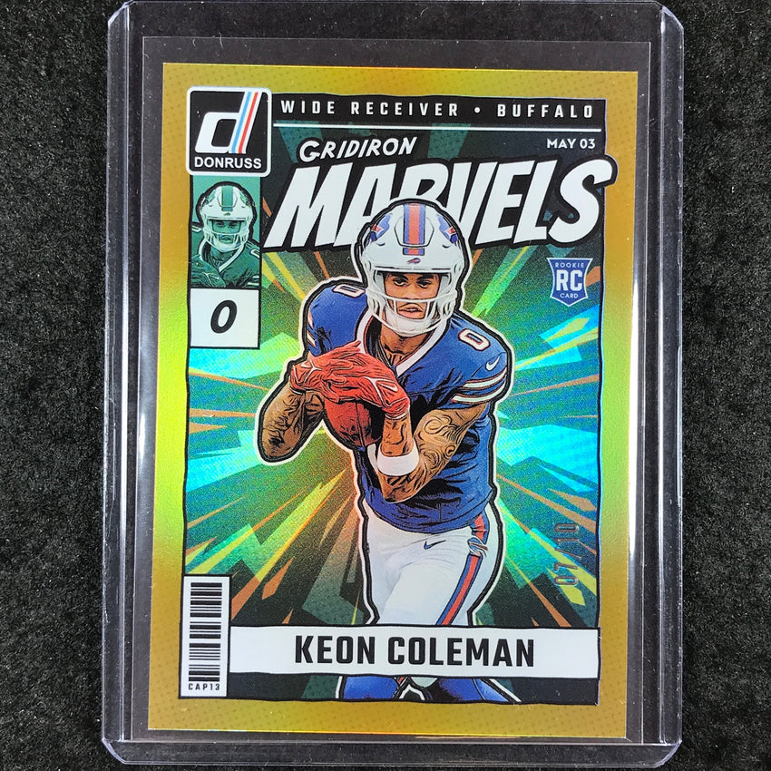 2024 Donruss Football KEON COLEMAN Gridiron Marvels Rookie SSP Gold 7/10 #14