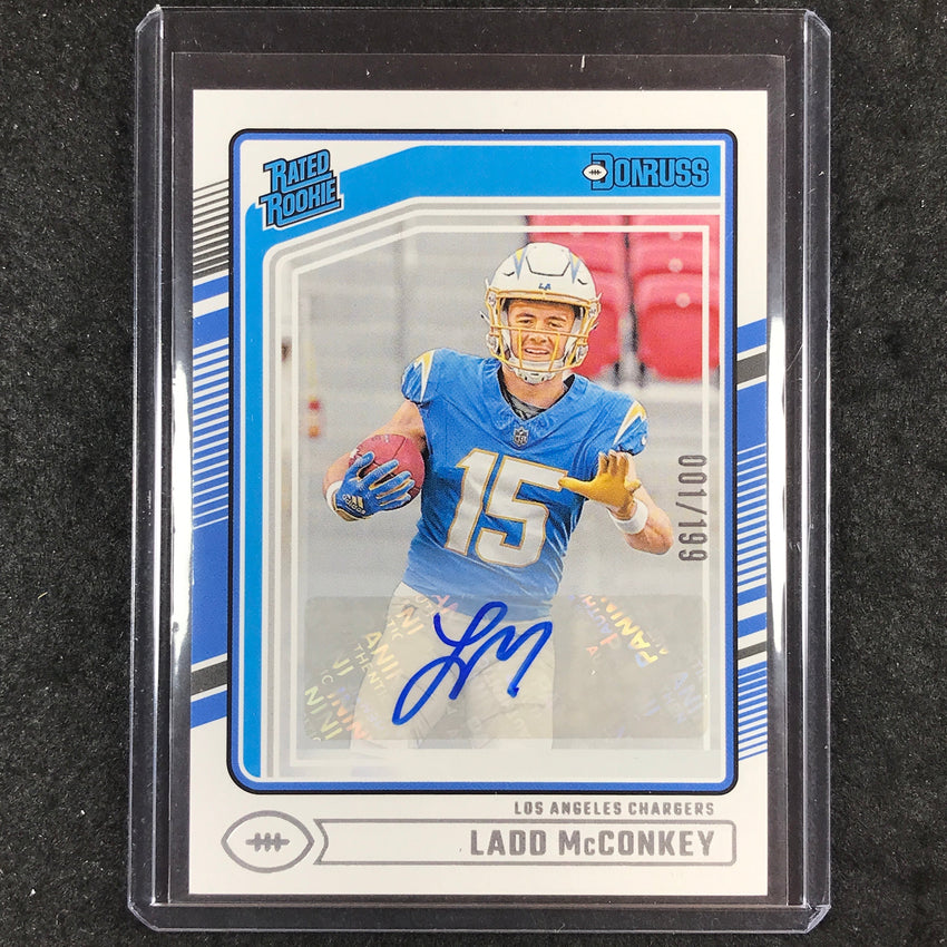 2024 Donruss Football LADD MCCONKEY Rated Rookie Base Autograph 1/199 #328