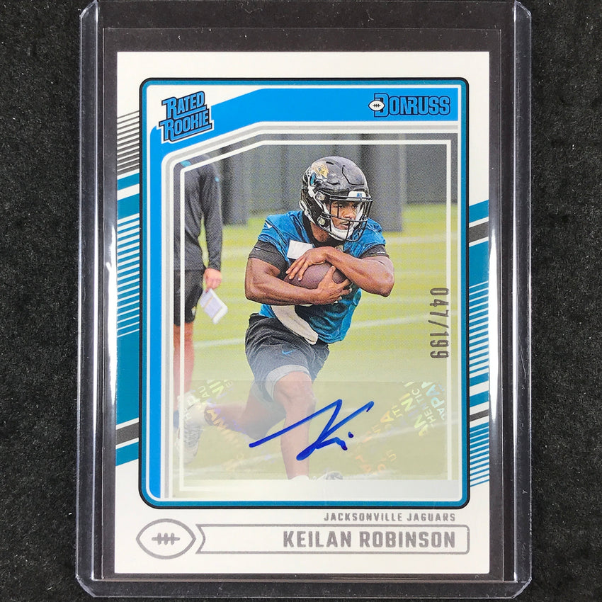 2024 Donruss Football KEILAN ROBINSON Rated Rookie Base Autograph 47/199 #385