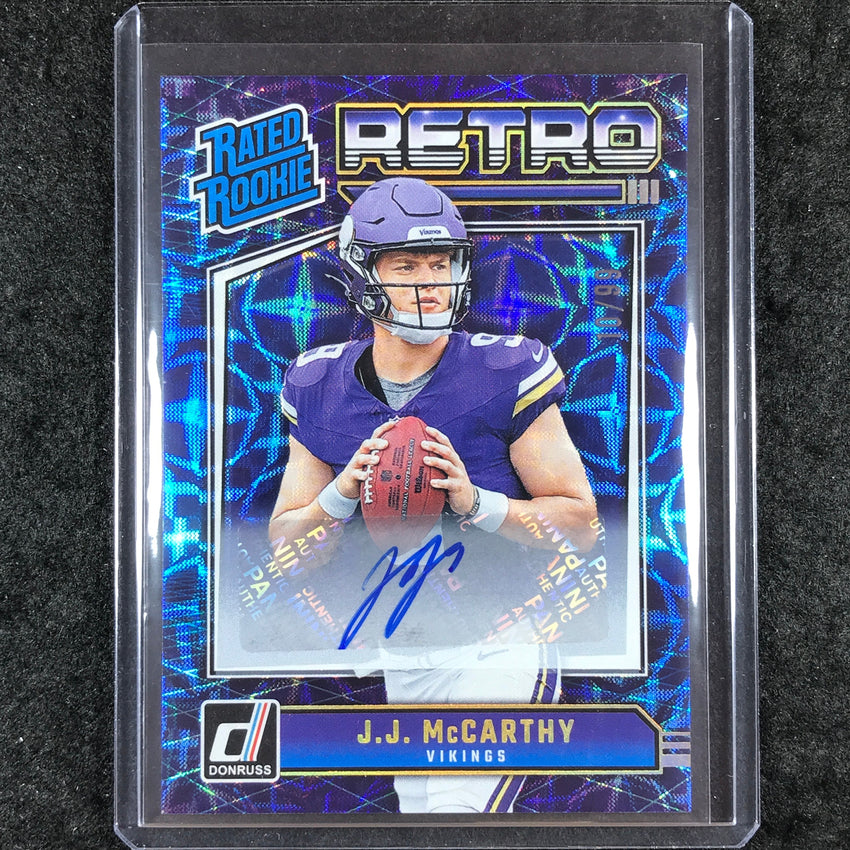 2024 Donruss Football J.J. MCCARTHY Rated Rookies Retro Auto 10/99