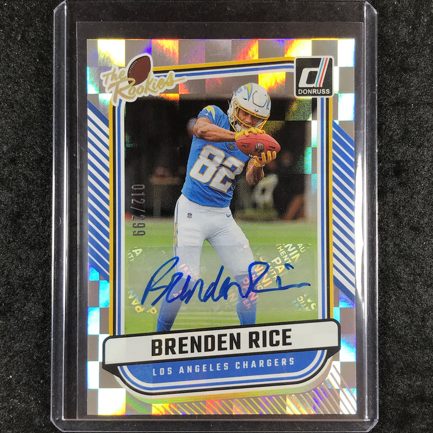 2024 Donruss Football BRENDON RICE The Rookies Autograph 12/299
