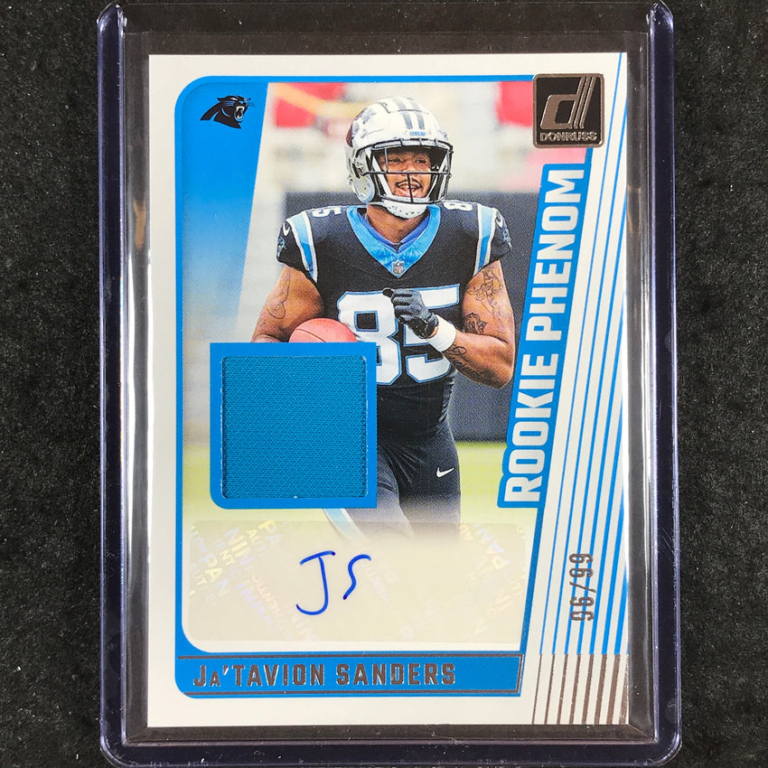 2024 Donruss Football JA'TAVION SANDERS Rookie Phenom Jersey Auto 96/99