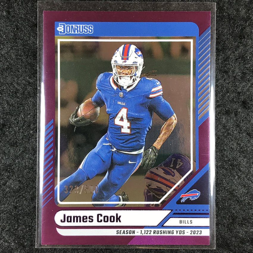 2024 Donruss Football JAMES COOK Base Season Stat Line 323/500 #105