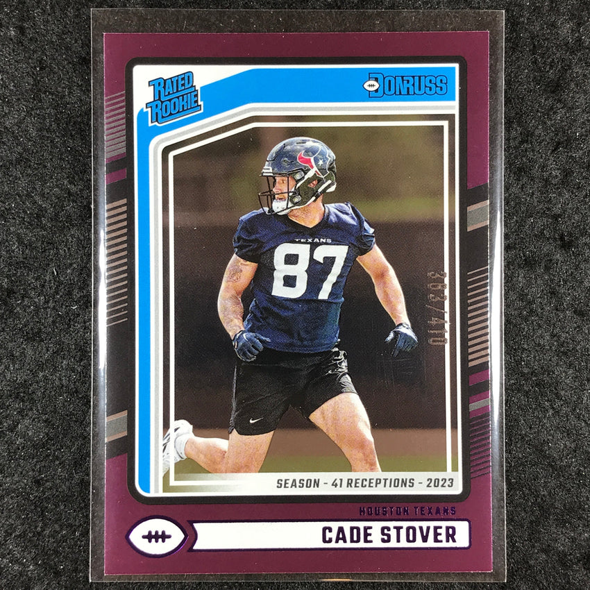 2024 Donruss Football CADE STOVER Rated Rookie Season Stat Line 363/410 #304
