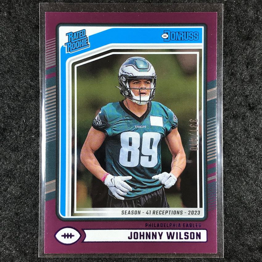 2024 Donruss Football JOHNNY WILSON Rated Rookie Season Stat Line 331/410 #307