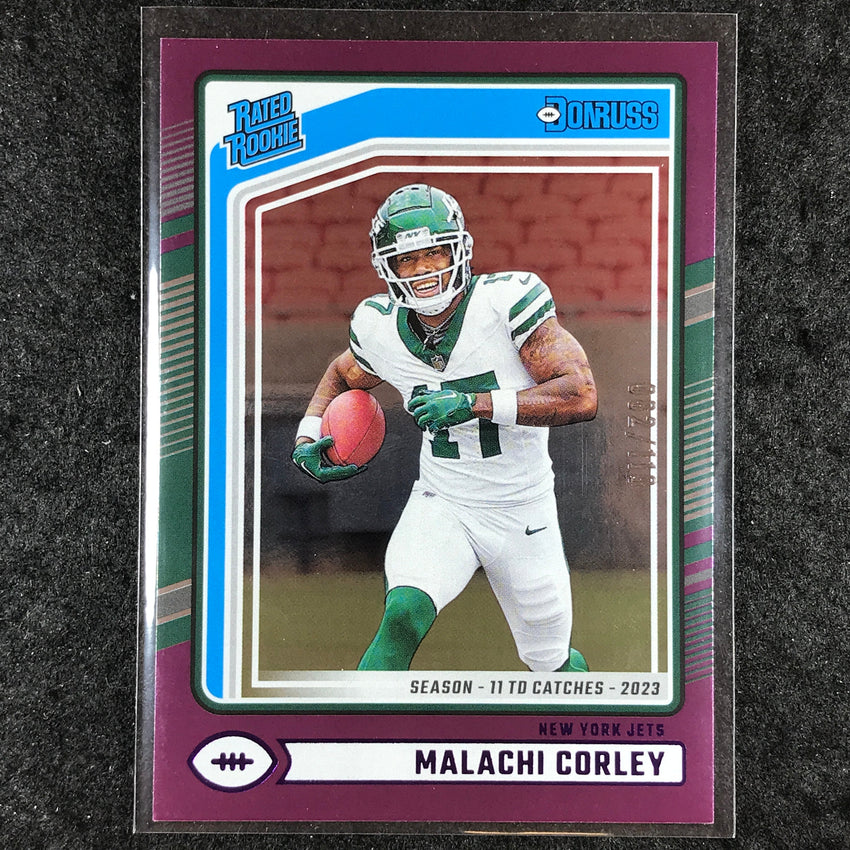 2024 Donruss Football MALCHI CORLEY Rated Rookie Season Stat Line 82/110 #333