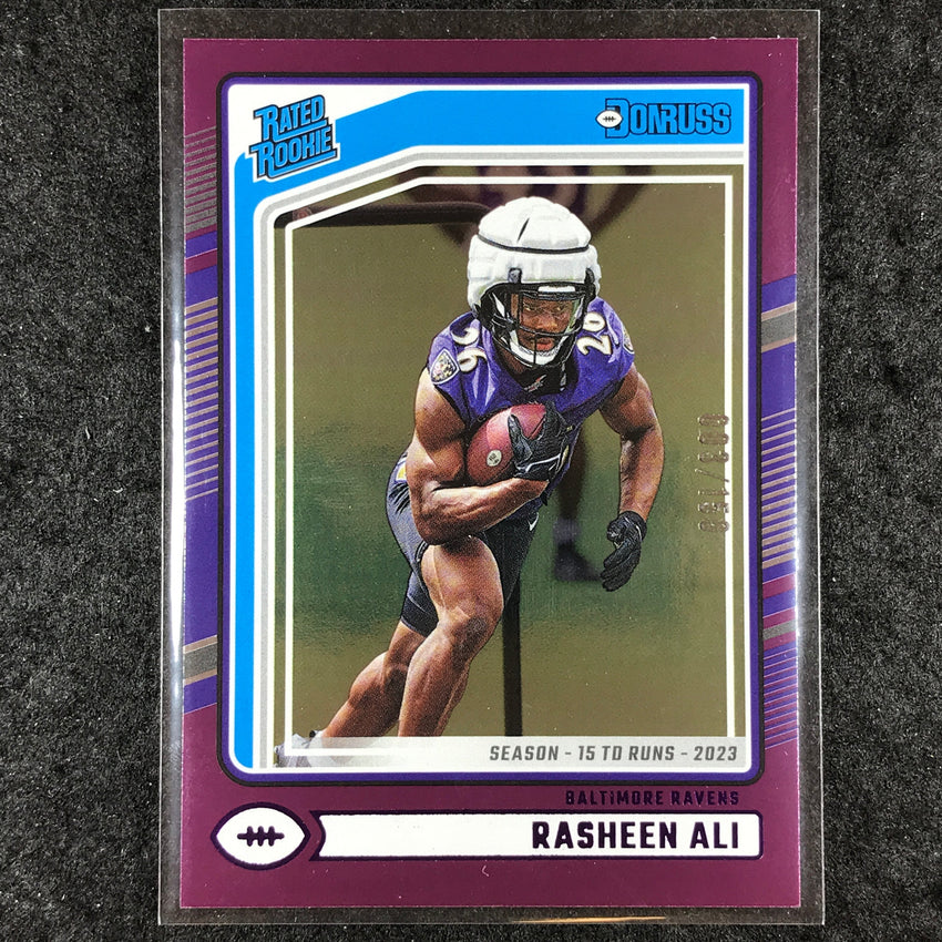 2024 Donruss Football RASHEEN ALI Rated Rookie Season Stat Line 3/150 #347