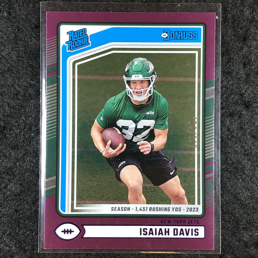 2024 Donruss Football ISAIAH DAVIS Rated Rookie Season Stat Line 124/145 #386