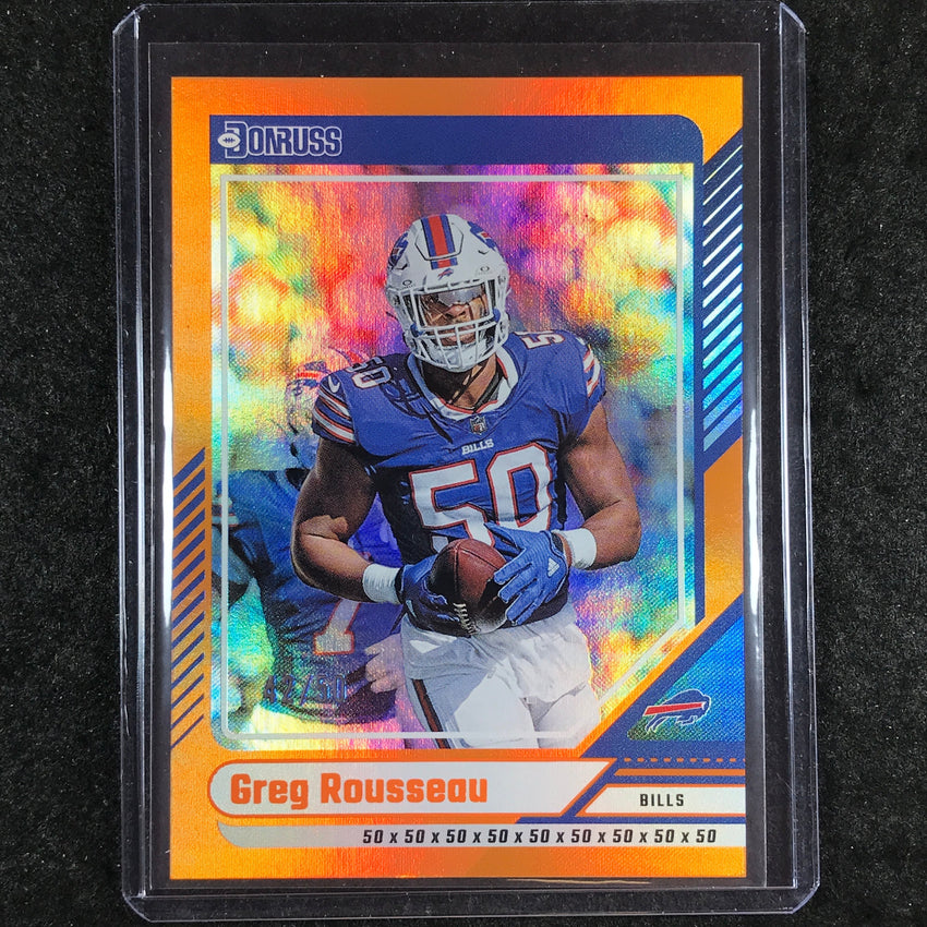 2024 Donruss Football GREG ROUSSEAU Base Jersey Number 42/50 #74