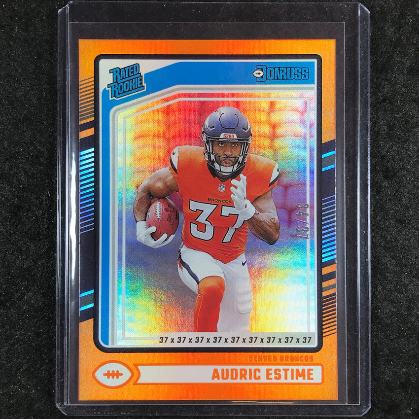2024 Donruss Football AURDRIC ESTIME Rated Rookie Jersey Number 34/37 #335