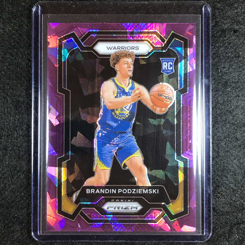 2023-24 Prizm Nba Brandin Podziemski Rookie Base Purple Ice 21/149 No 147
