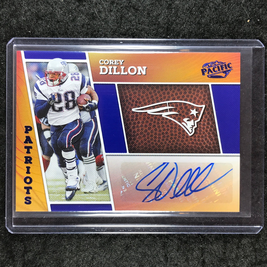2024 Encore Football COREY DILLON Pacific Penmanship Auto Blue 8/25
