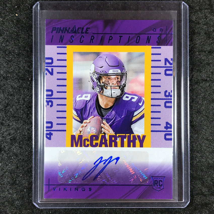 2024 Encore Football J.J. MCCARTHY Pinnacle Inscriptions Rookie Auto Blue 19/25