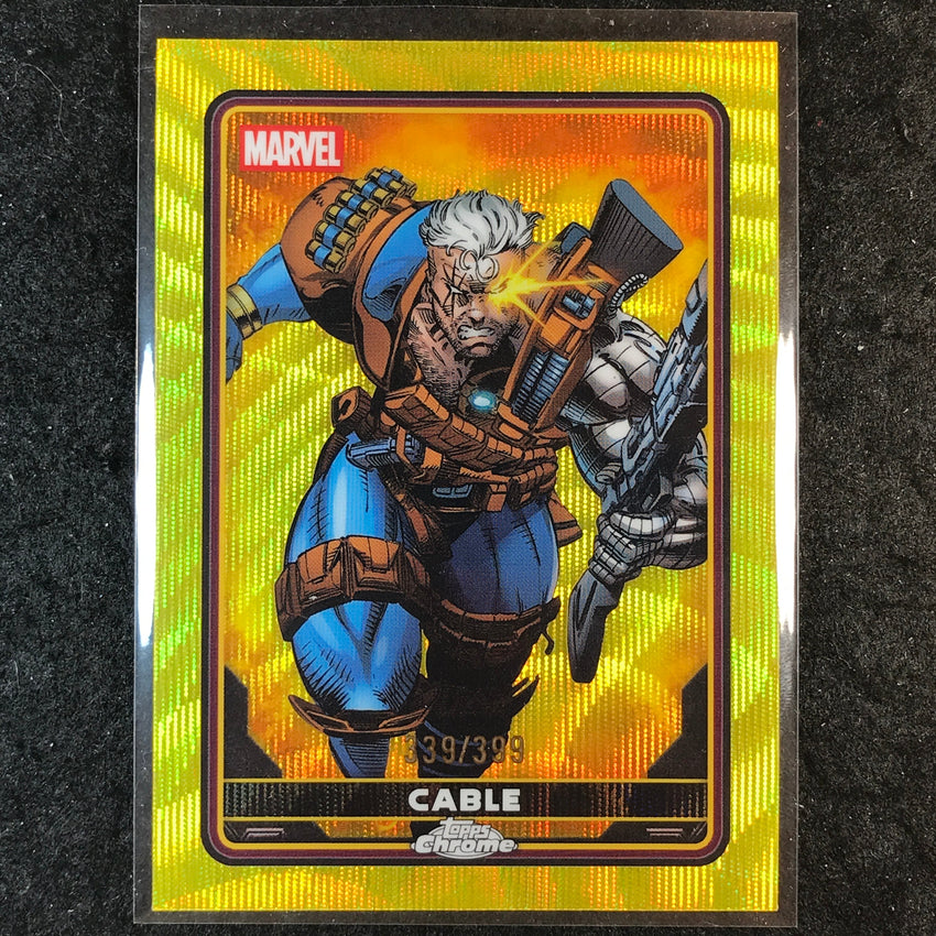 2025 Topps Chrome Deadpool CABLE Comic Accurate Yellow Wave /399 #3