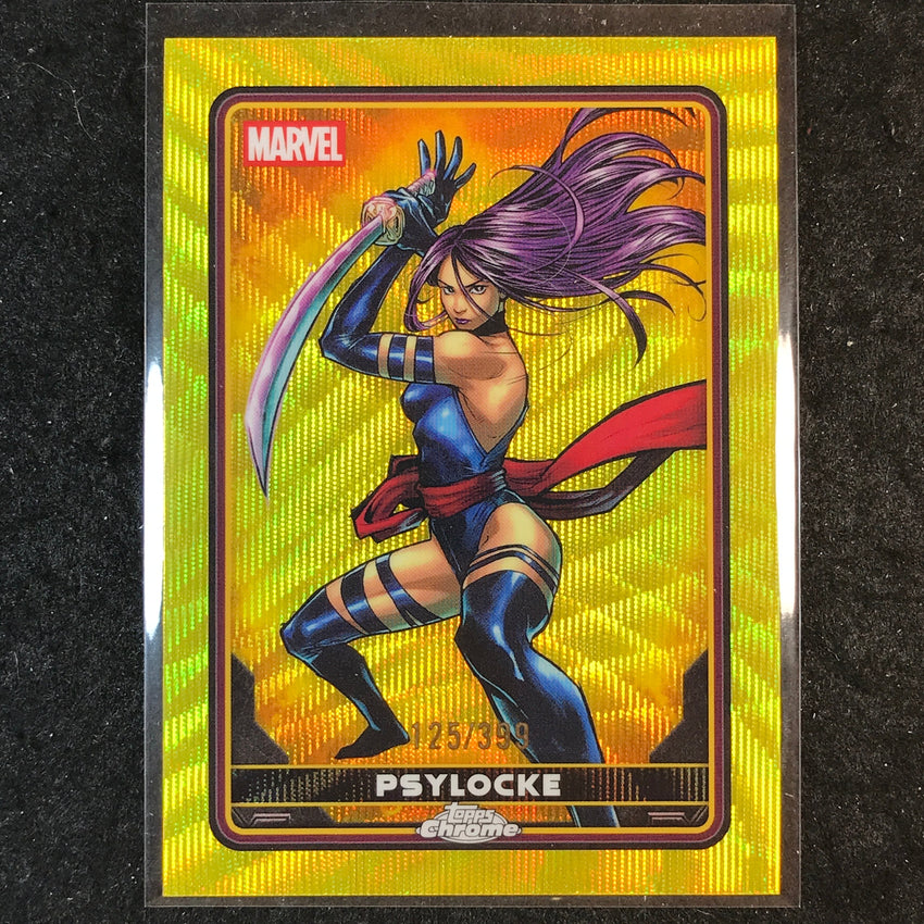2025 Topps Chrome Deadpool PSYLOCKE Comic Accurate Yellow Wave /399 #8