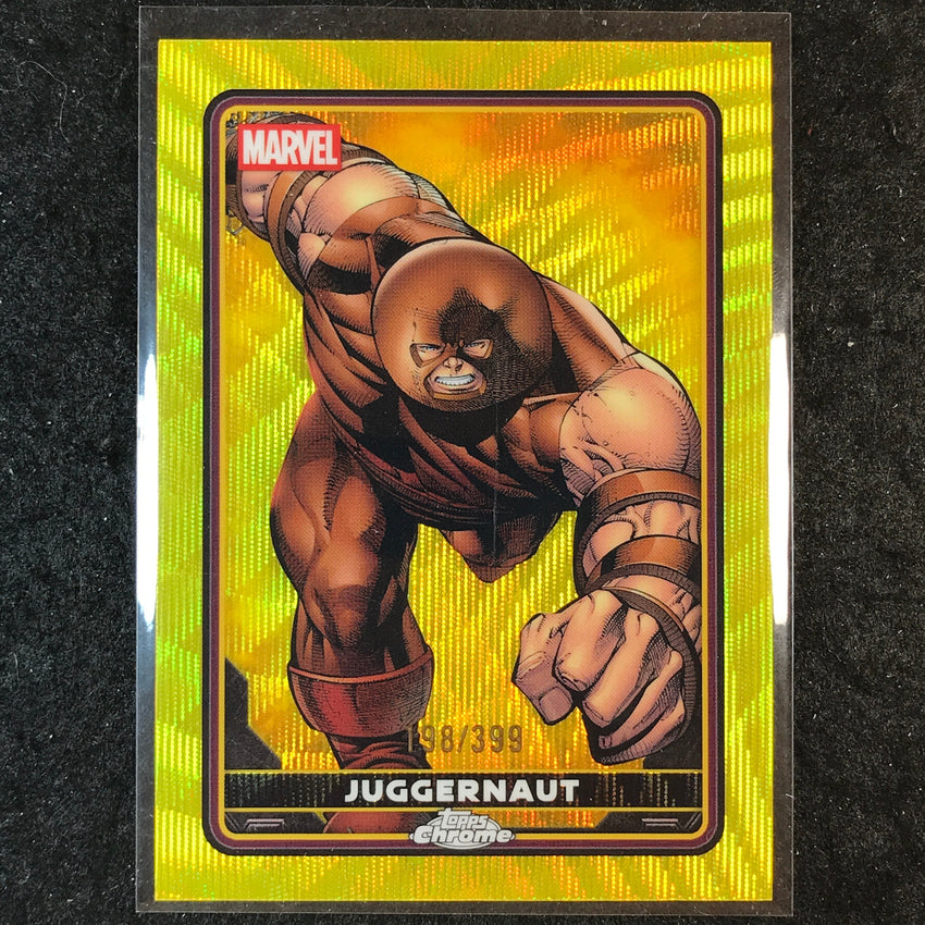 2025 Topps Chrome Deadpool JUGGERNAUT Comic Accurate Yellow Wave /399 #9