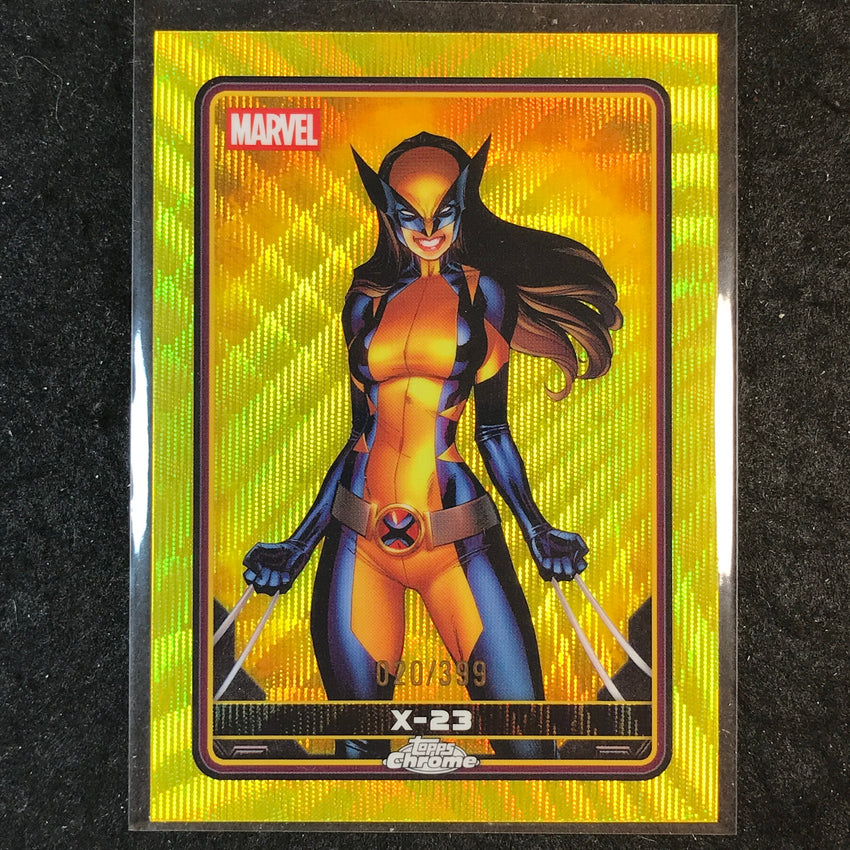 2025 Topps Chrome Deadpool X-23 Comic Accurate Yellow Wave /399 #15
