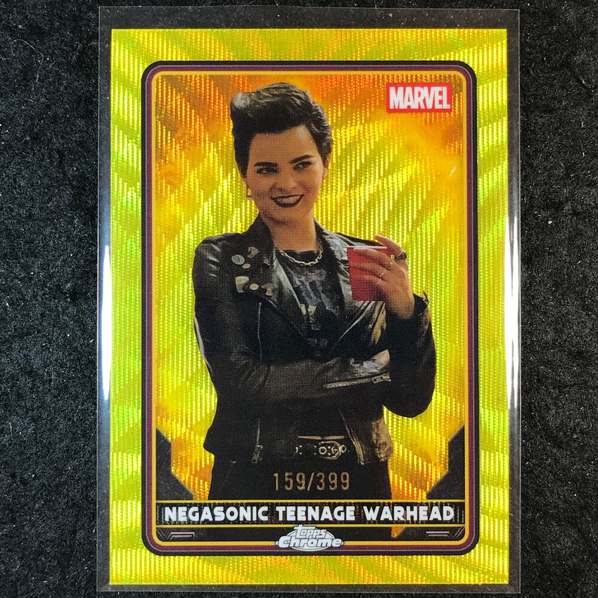2025 Topps Chrome Deadpool NEGASONIC TEENAGE WARHEAD Yellow Wave /399 #26