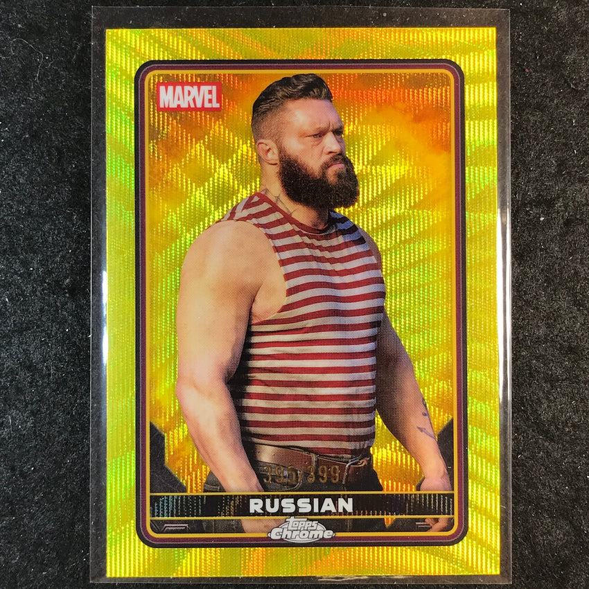 2025 Topps Chrome Deadpool RUSSIAN Characters Yellow Wave /399 #34
