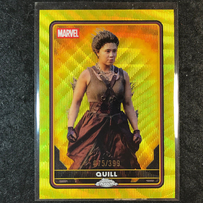 2025 Topps Chrome Deadpool QUILL Characters Yellow Wave /399 #45