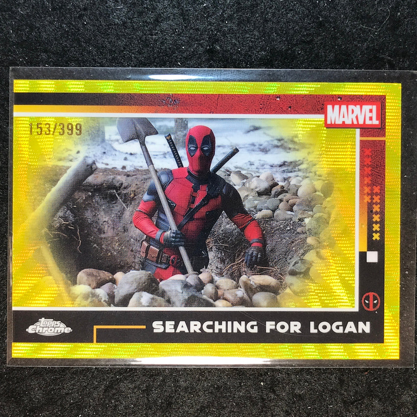 2025 Topps Chrome Deadpool SEARCHING FOR LOGAN Yellow Wave /399 #48