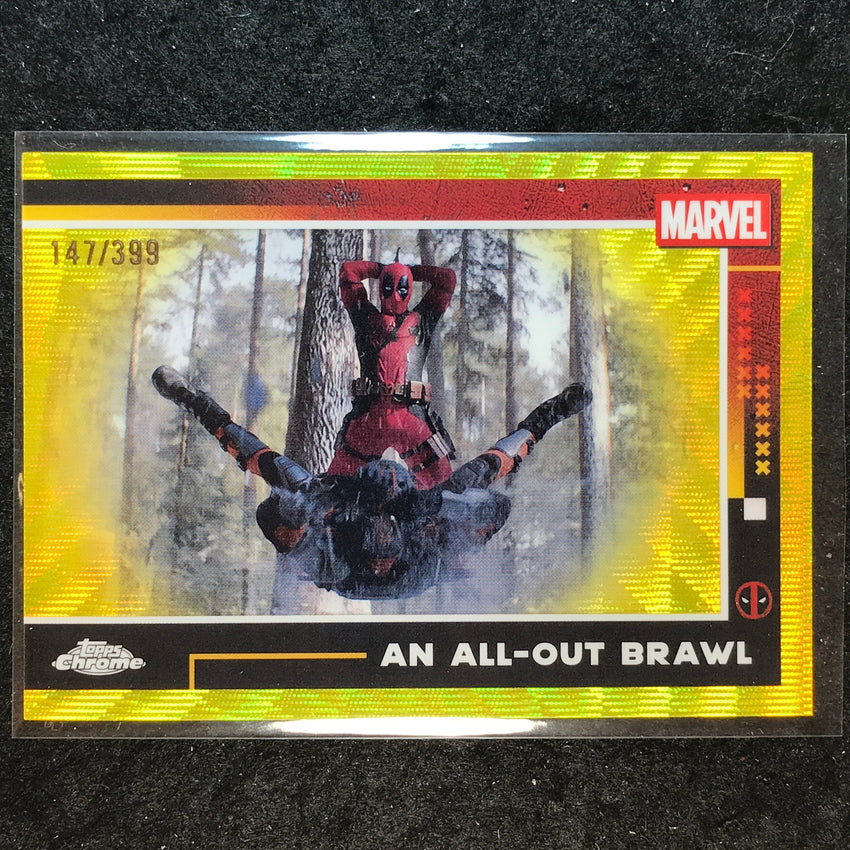 2025 Topps Chrome Deadpool AN ALL-OUT BRAWL Yellow Wave /399 #52