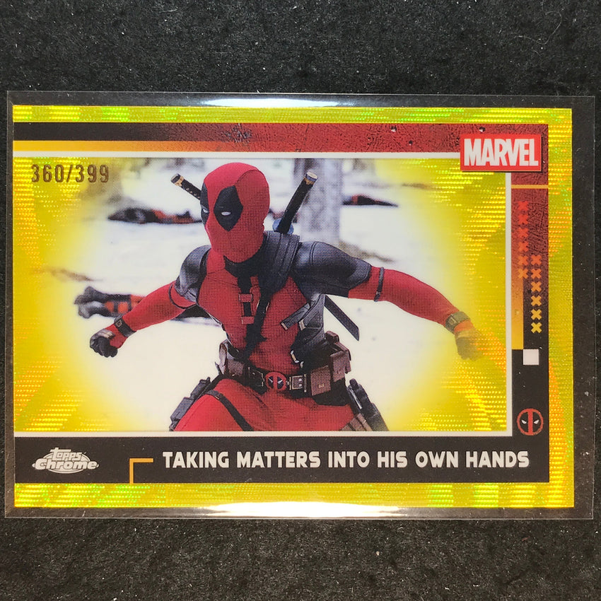 2025 Topps Chrome Deadpool INTO HIS OWN HANDS Yellow Wave /399 #53