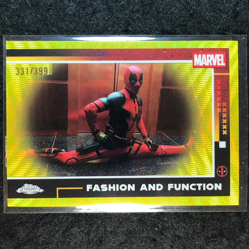 2025 Topps Chrome Deadpool FASHION AND FUNCTION Yellow Wave /399 #58