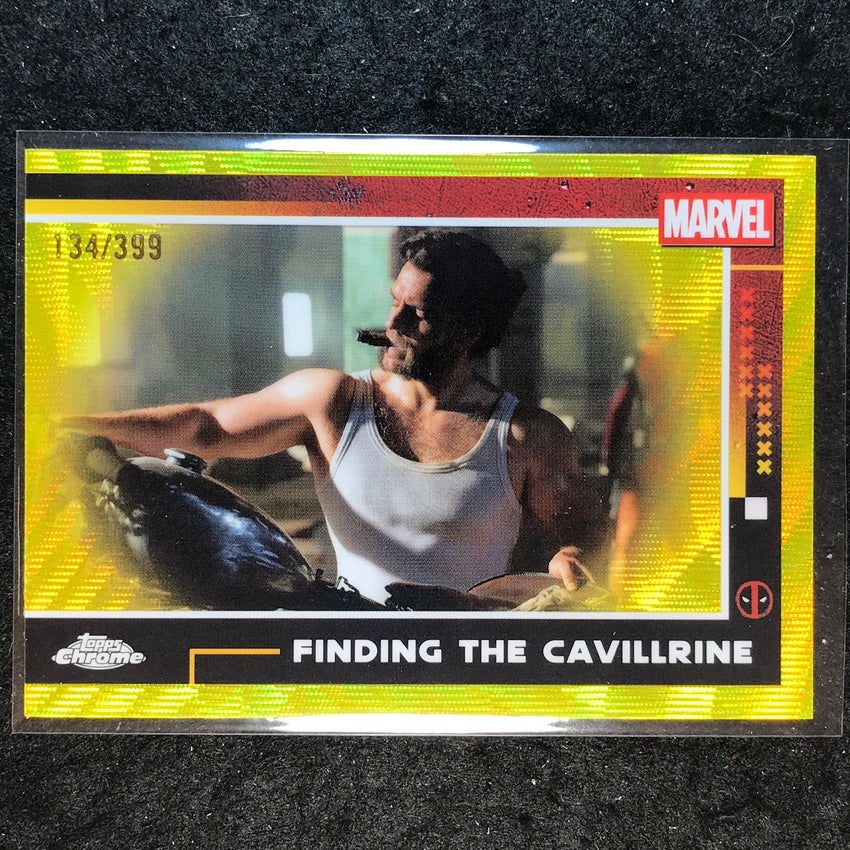 2025 Topps Chrome Deadpool FINDING THE CAVILLRINE Yellow Wave /399 #61