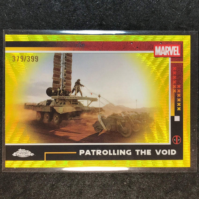 2025 Topps Chrome Deadpool PATROLLING THE VOID Yellow Wave /399 #65